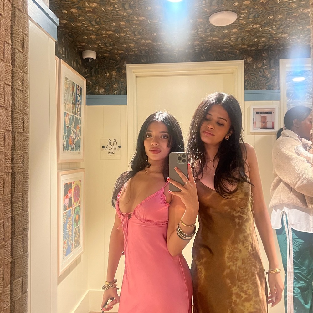 ZARA baby pink silky dress